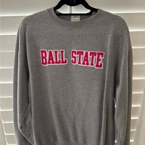 Champion Gray Crewneck Sweater with Pink Print